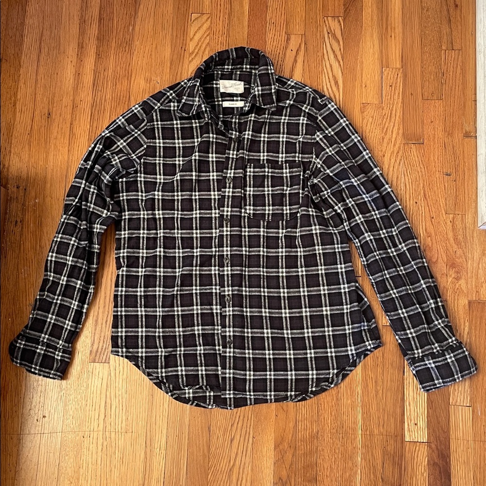 Universal Thread Black and White Plaid Shirt